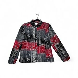 Christopher & Banks Red and Black Patterned Jacket